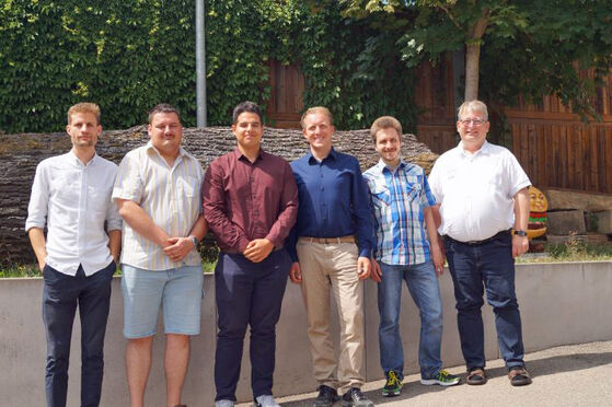 Von links: Luca Baumann, Christian Wölm, Ali Zarabi, Sebastian Holzhauer, Dennis Mattes und Mirko Witkowski.